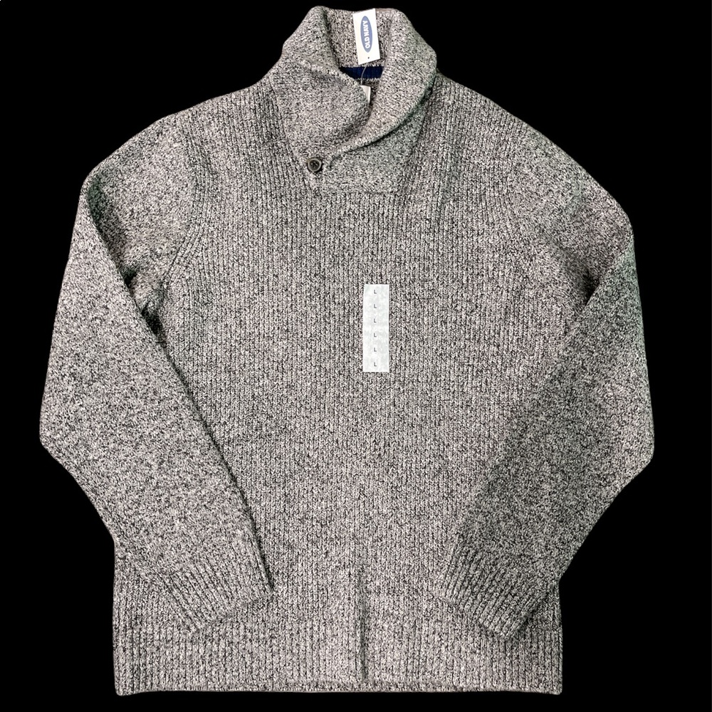 Men Shawl Collar Chunky sweater